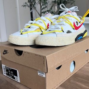 Off White x Blazer Low “White University Red” ‘22 Season Size 7 Mens, 9 Womens